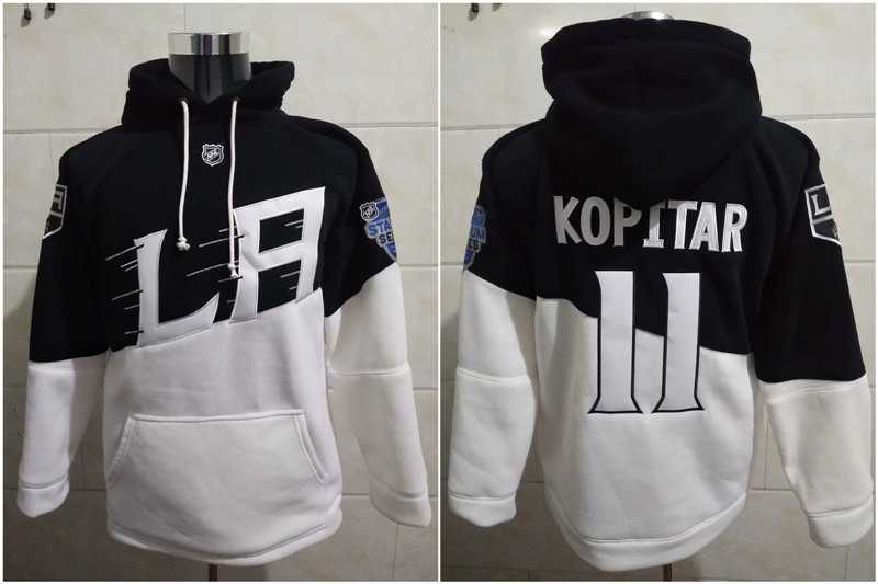 Los Angeles Kings 11 Anze Kopitar White Black All Stitched Pullover Hoodie,We sell and wholesale Los Angeles Kings 11 Anze Kopitar White Black All Stitched Pullover Hoodie on line form chian!